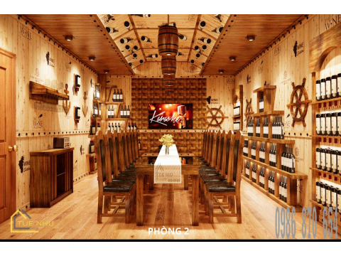 thi công hầm rượu nhà hàng GÒ CÔNG -Q8