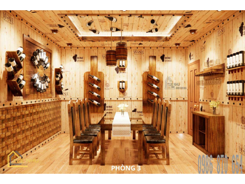 thi công hầm rượu nhà hàng GÒ CÔNG -Q8